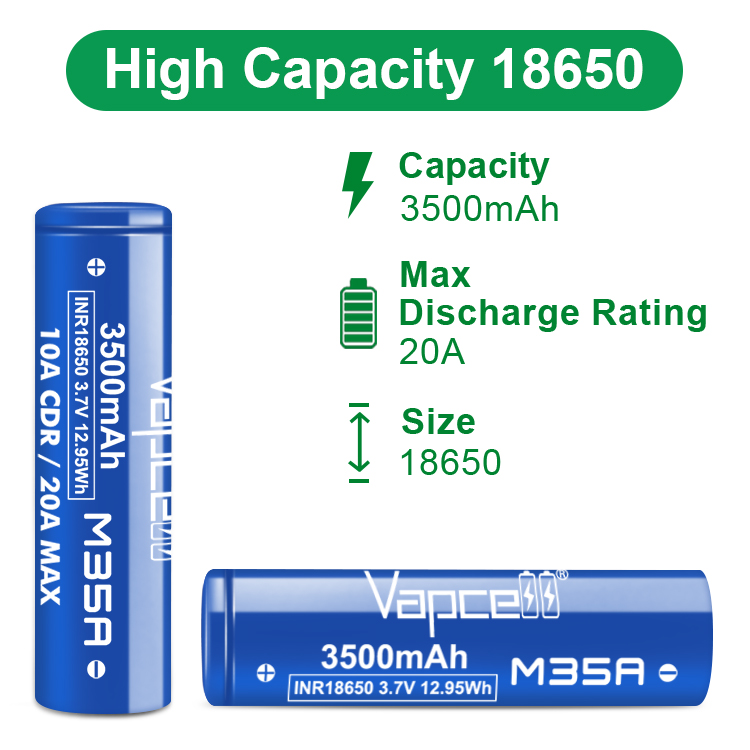Vape Battery 18650 - Оригинальный Vapcell M35A 18650 M35A 3500