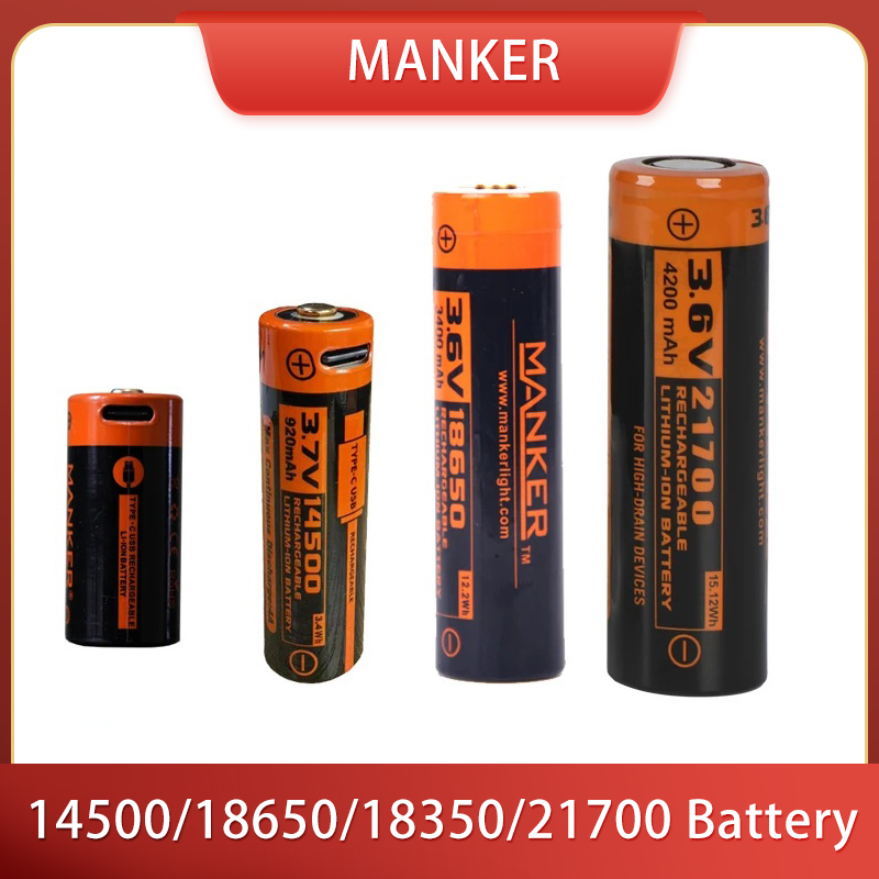 Vape Battery 18650 - Manker 14500/18650/18350/21700 Аккумулятор для фонарика